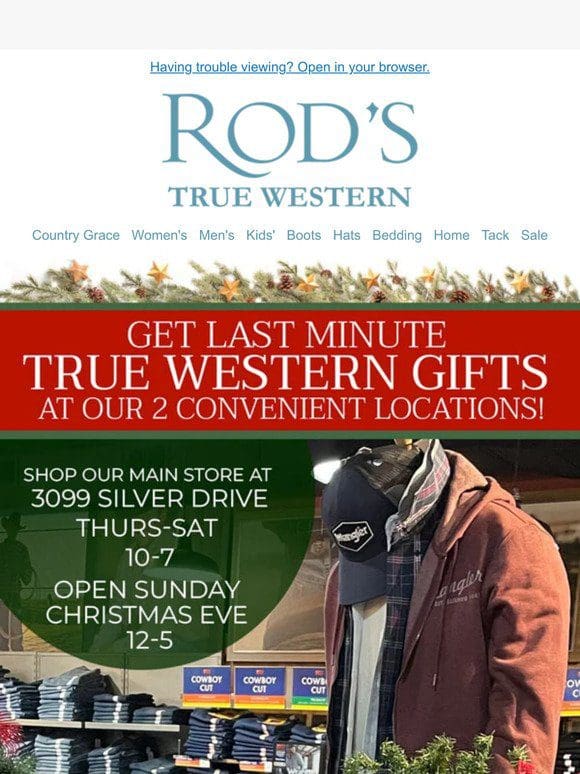 Get Last Minute True Western Gifts In Store This Weekend!