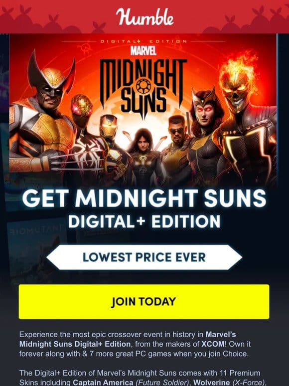 Get Marvel’s Midnight Suns Digital+ Edition for $11.99 plus 7 other great games!