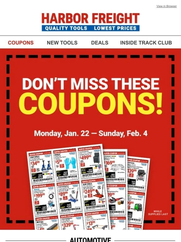 Get NEW TOOLS FOR LESS with NEW COUPON DEALS!