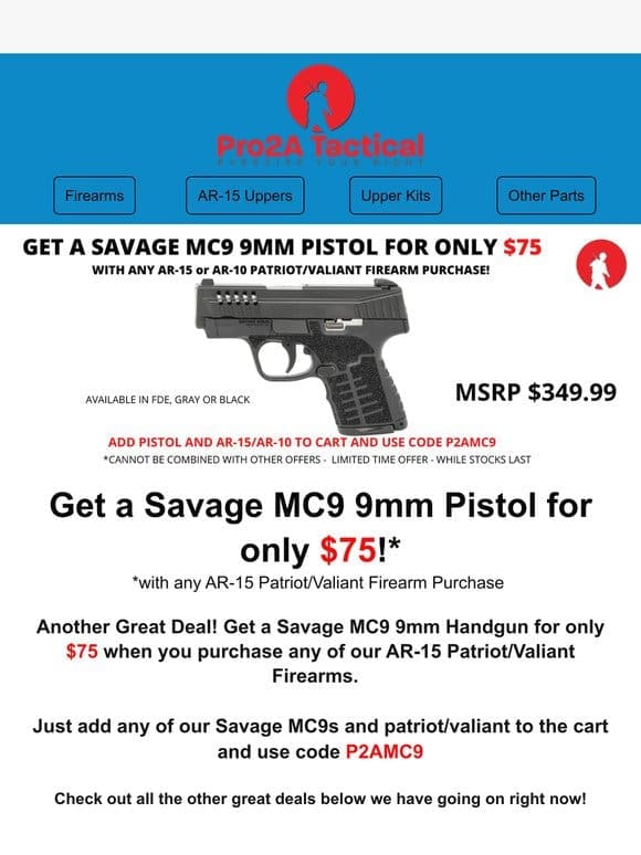 Get Savage MC9 for only $75!