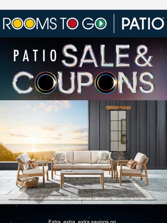 Get extraordinary Black Friday patio coupon values!