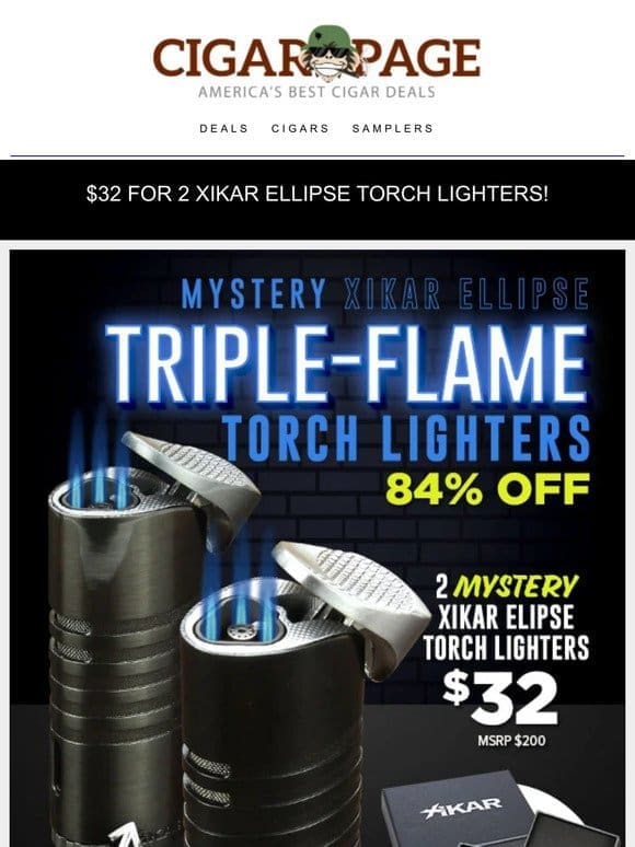 Get lit. Xikar triple flame better-than-BOGO action