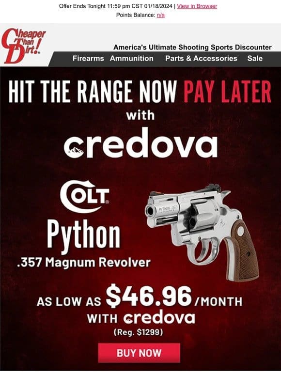 Get the Colt Python for As Little As $46.96 a Month