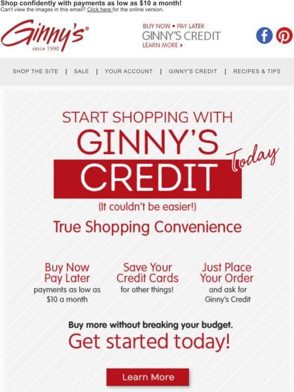 Ginny’s Credit: Buying Power Made Just for You