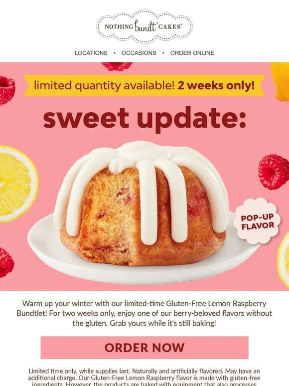 Gluten-Free Lemon Raspberry Bundtlets Are Now Baking!