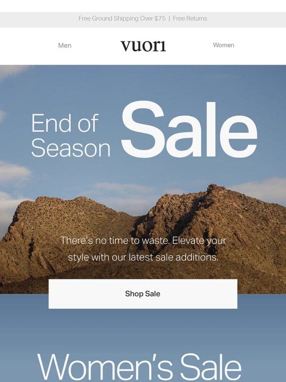 Going Fast: End of Season Sale
