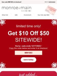 Good News: $10 Off $50 Deal EXTENDED