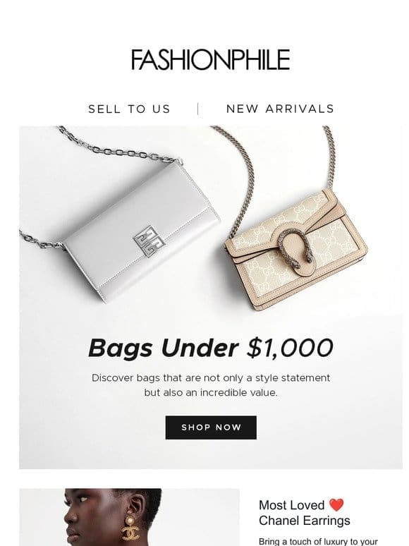 Gorgeous Bags + Under $1，000
