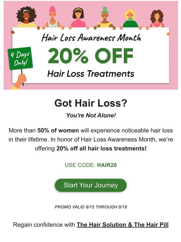 Got Hair Loss? Here’s 20% OFF!