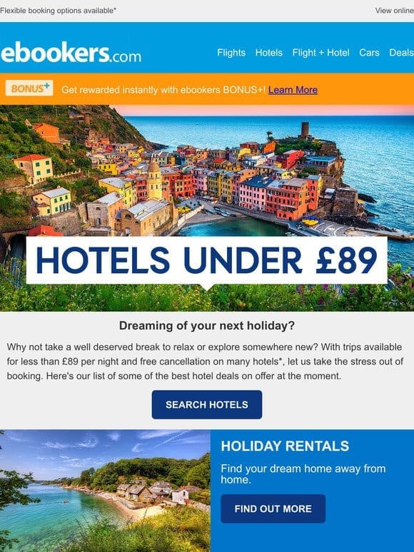 Grab a getaway for under £89