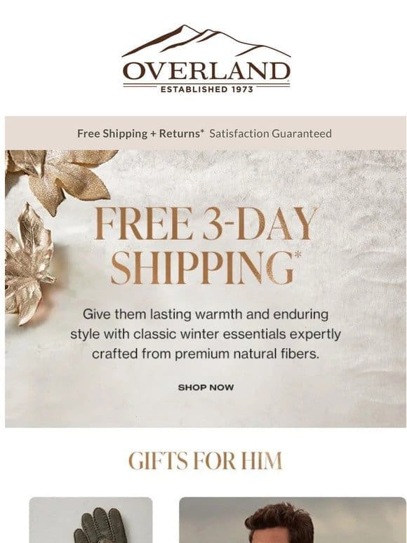 Great Gifts + Free 3-Day Shipping