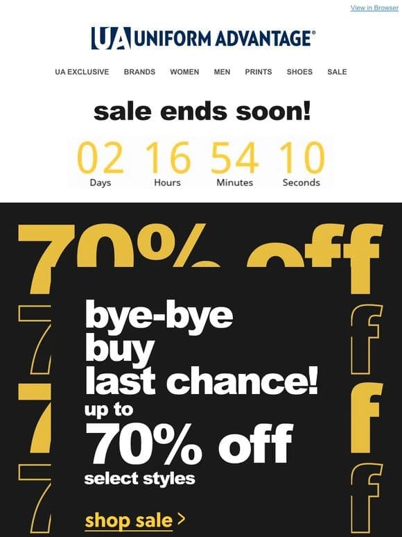 Great News: Up to 70% off | Bad News: Only Days left to save!