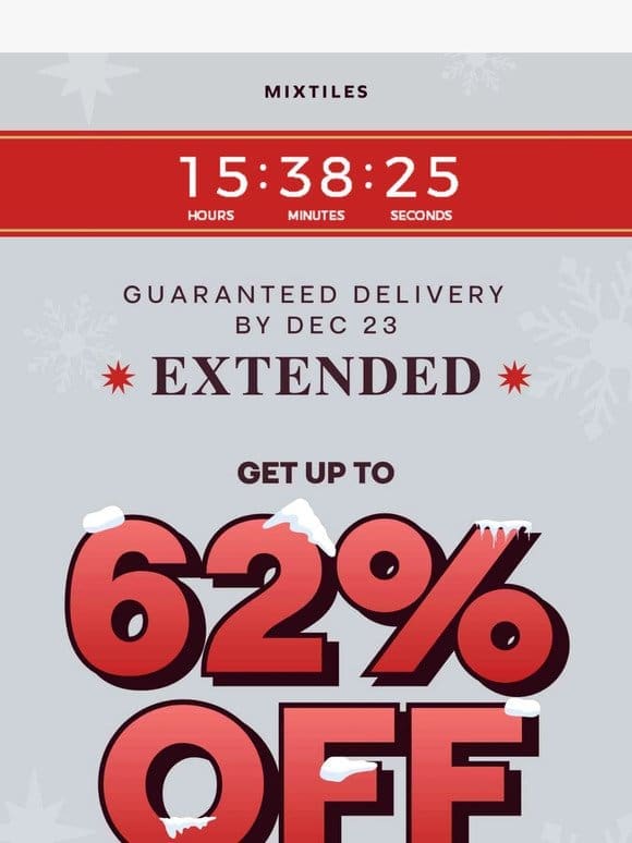 HOLIDAY SHIPPING EXTENDED