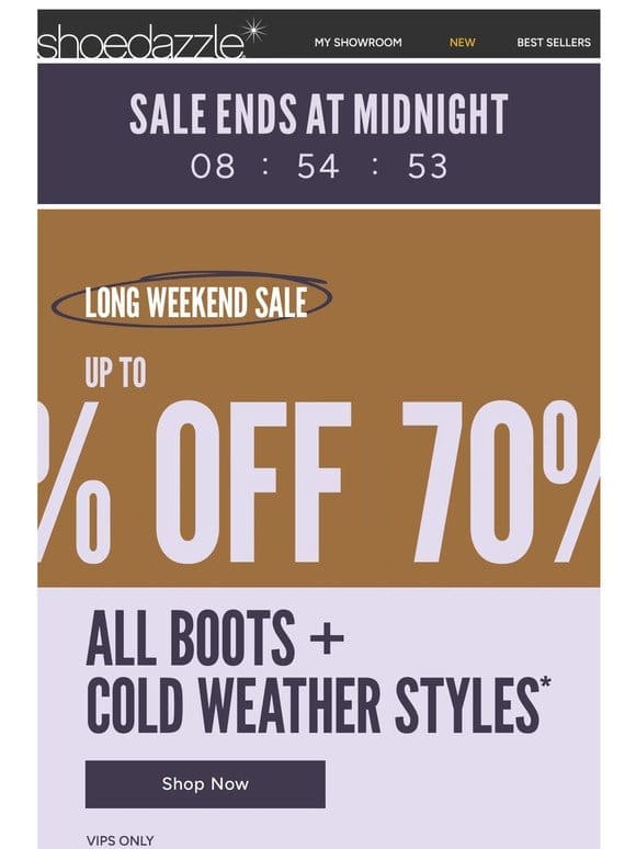 HOURS LEFT! Up to 70% Off Boots →