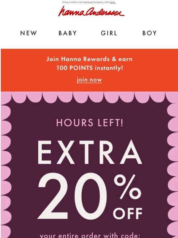 HOURS LEFT⏰Extra 20% off