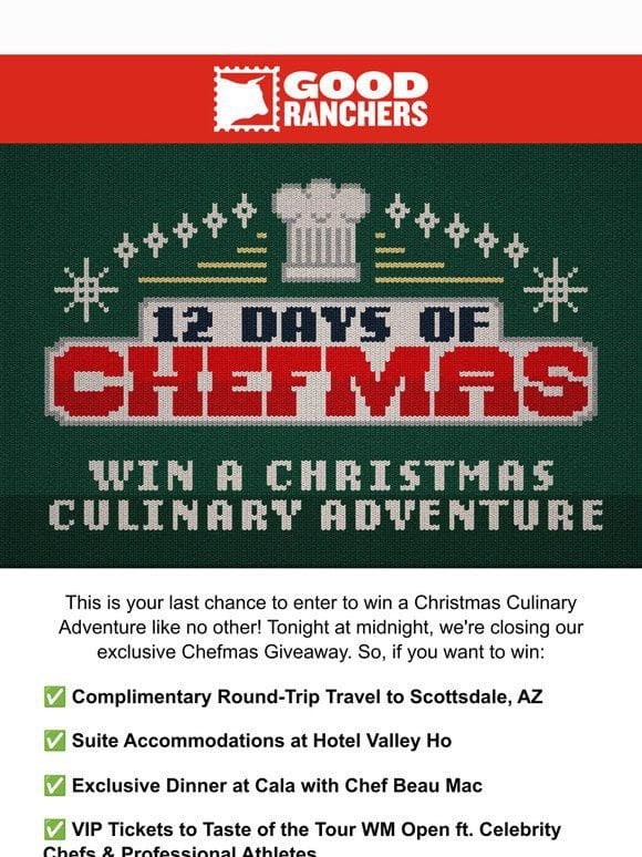 HURRY: Our Chefmas Giveaway Is Closing Tonight