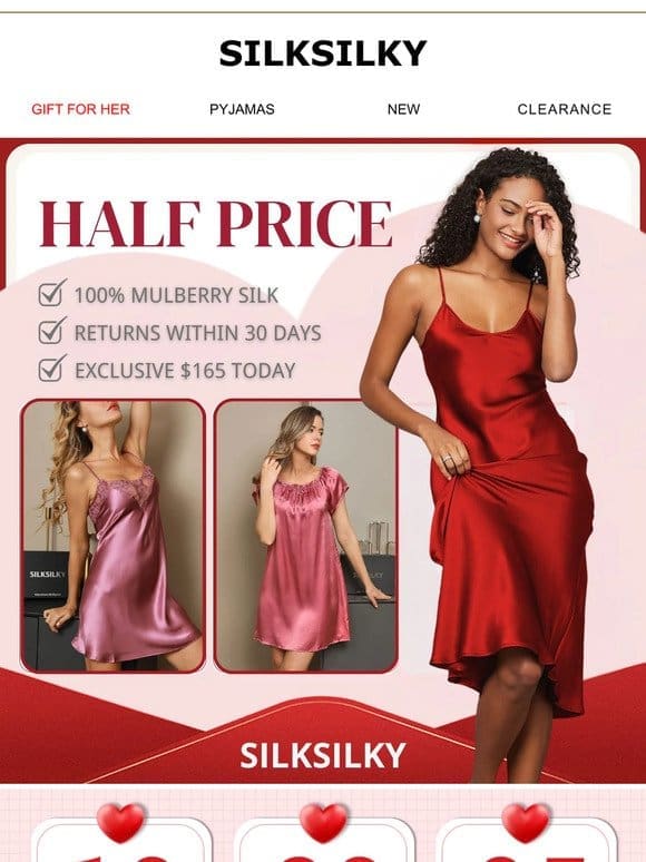 Half Price Silk Nightgown. Pick Now!