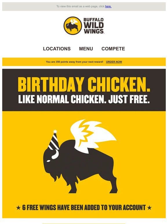 Happy Birthday from Buffalo Wild Wings