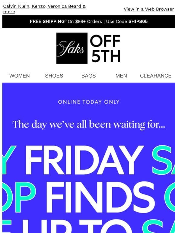 Happy Friday! Up to 80% OFF today only