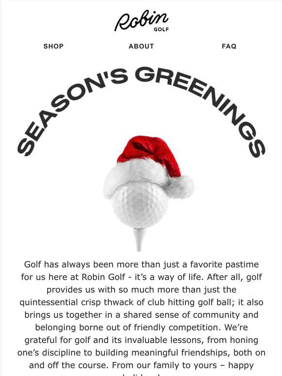Happy Holidays from Robin Golf