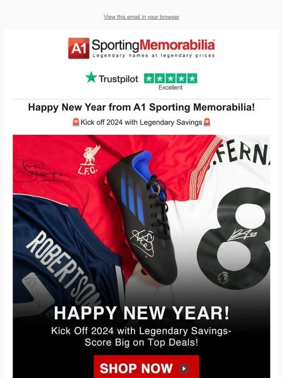 Happy New Year from A1 Sporting Memorabilia!