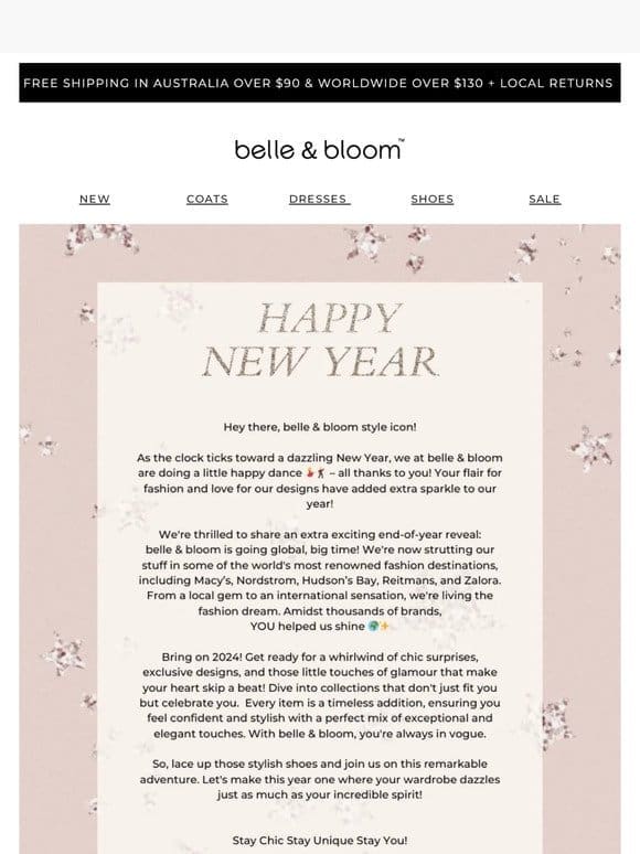 Happy New Year from Belle & Bloom