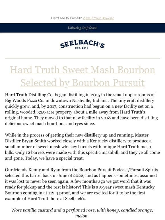 Hard Truth Sweet Mash Bourbon Selected by Bourbon Pursuit