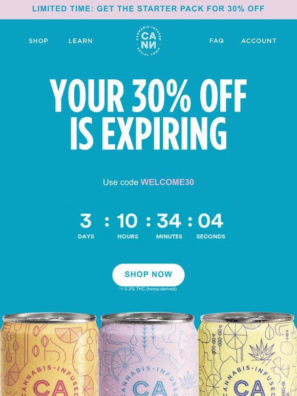 Hey ya， your 30% off expires in 3 days!