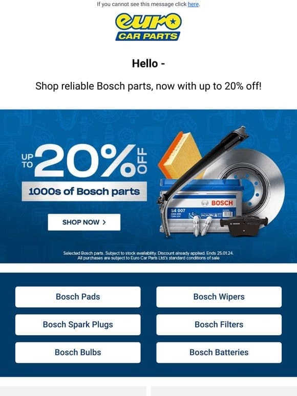 Hey — Shop Great Quality At Great Value With Up To 20% Off Bosch!