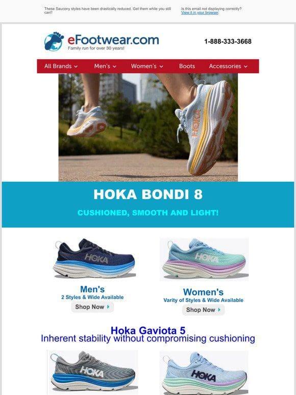 Hoka Bondi 8-Ultra-Cushioned/Gaviota 5-Unmatched Stability!
