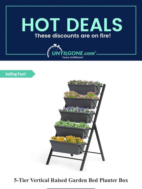 Hot Deals – 56% OFF 5-Tier Vertical Raised Garden Bed Planter Box
