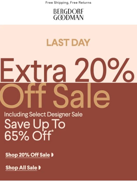 Hours Left To Save an Extra 20% Sale