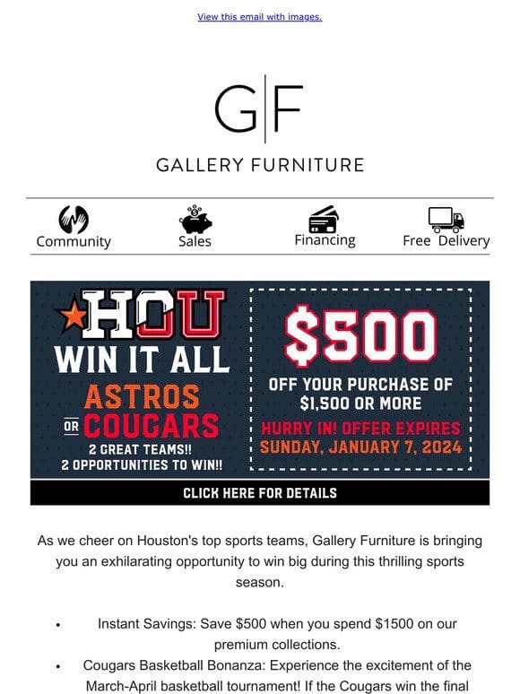 Houston Pride: Win Free Furniture During the Big Games!