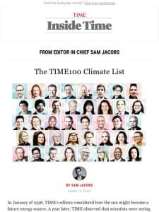 How the TIME100 Climate list came to be