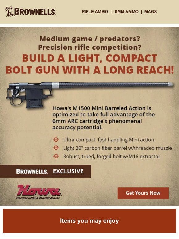 Hunting? PRC? Reach out w/Howa’s 6ARC action!