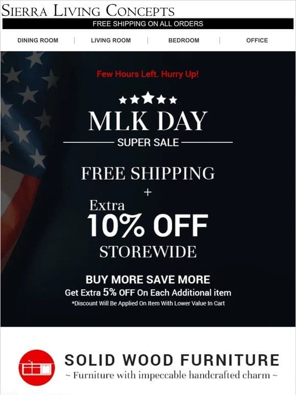 Hurry! Few Hours Left for MLK Day Savings