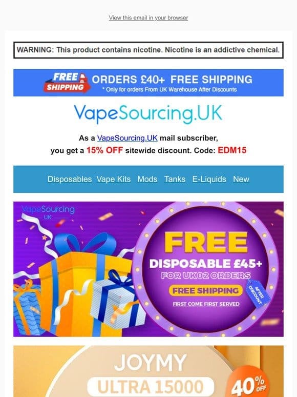 Hurry! Get Free Disposables In UK02 Warehouse