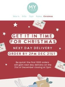 Hurry! Last Call for Pre-Christmas Delivery