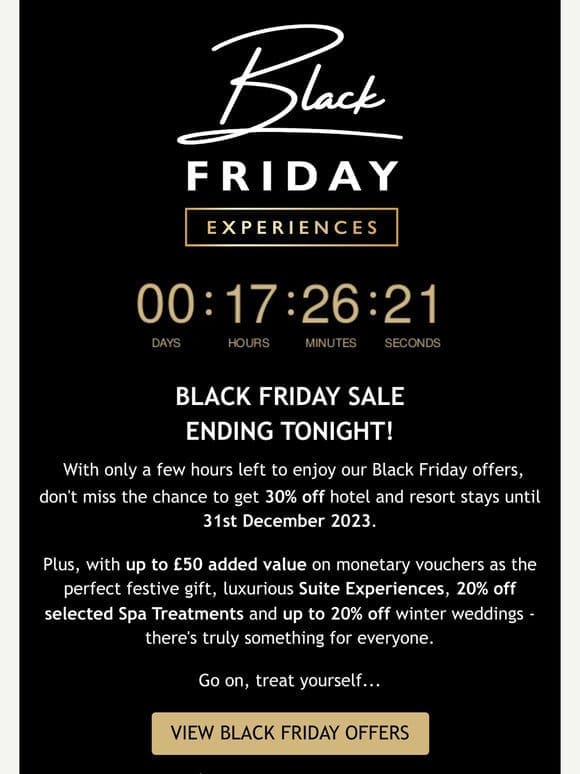 Hurry! Our Black Friday offers end at midnight tonight ⏰