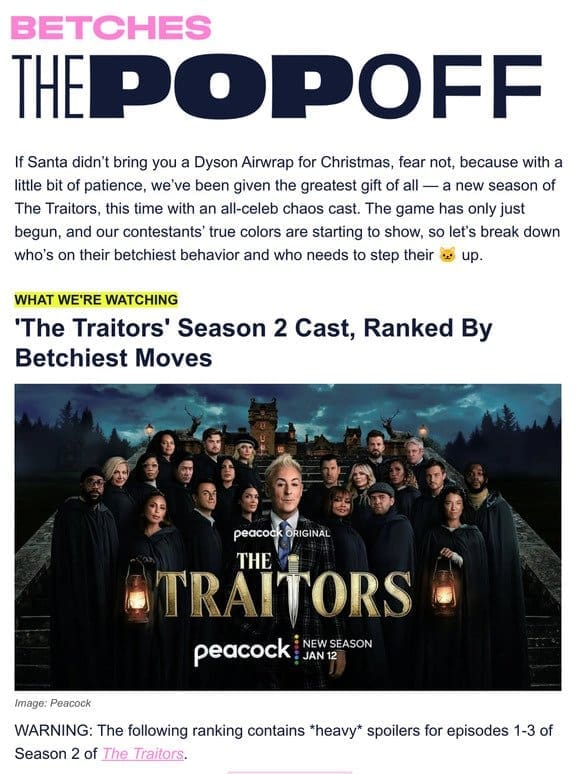 If you’re not watching ‘The Traitors，’ wyd??