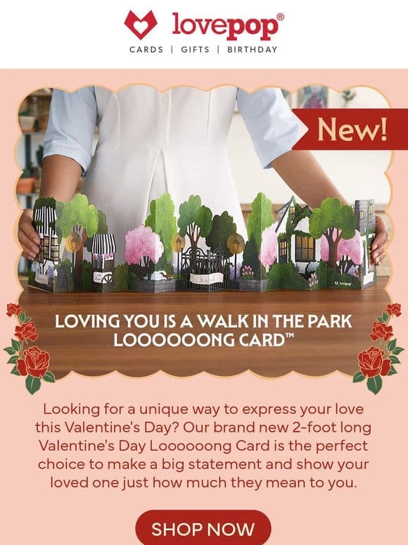 Impress your valentine with a 2ft long card!