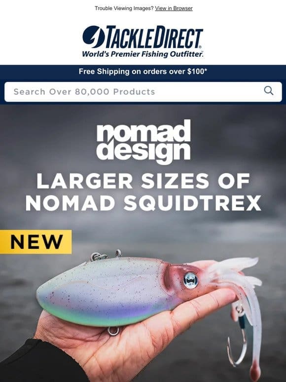 In-Stock: NEW large Nomad Squidtrex lures