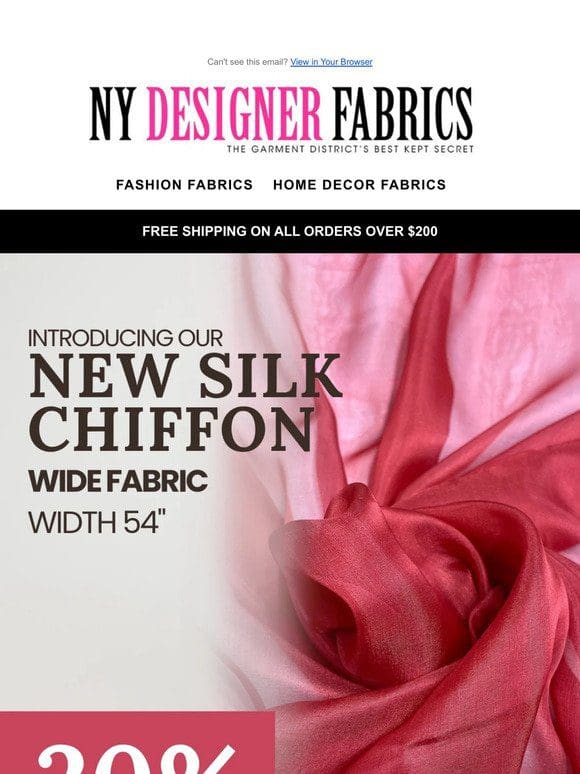 Introducing Our New Silk Chiffon Wide Fabric