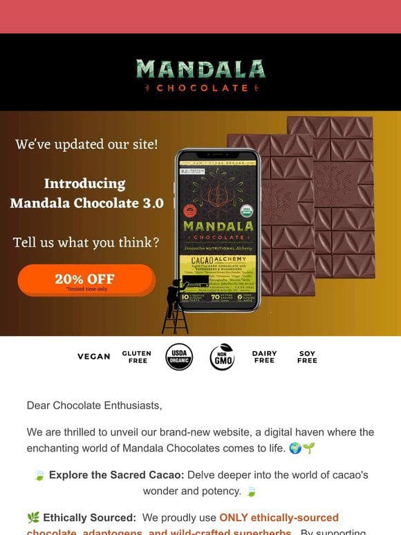 Introducing Our New Website: Unveil the Magic of Ethical & Nourishing Chocolate!
