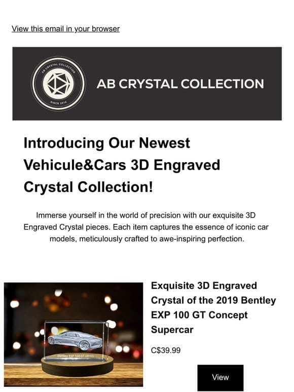 Introducing Vehicule&Cars 3D Engraved Crystals， our latest products