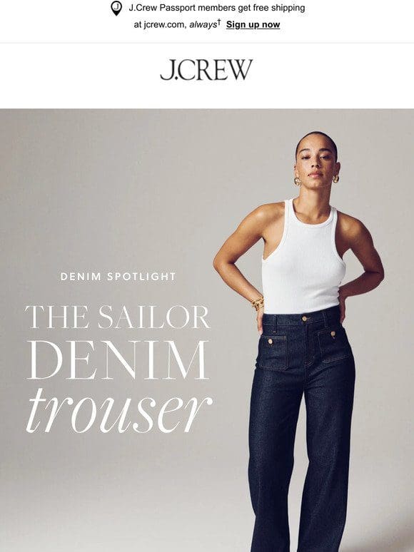 Introducing the sailor denim trouser