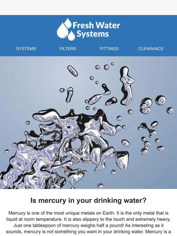 Is mercury in your drinking water?