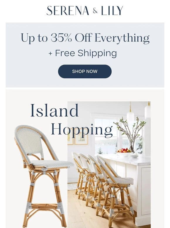 Island Hopping: Up to 35% off + free shipping.