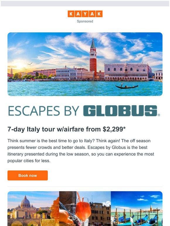 Italy tour w/air from $2，299 ✈