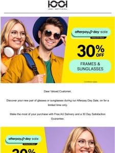 It’s Afterpay Day Sale this weekend with 30% off